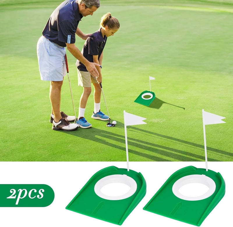 Eaezerav Golf Putting Cup with Flag Practice Training Aids Plastic Golf Putting Hole for Kids Adults Home Office Garage Yard Indoor Outdoor Practice Putting Cup - Image 4